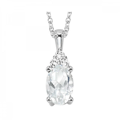 10KT White Gold Birthstone Pendant