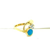 18K Yellow Gold Opal & Diamond Fashion Ring