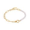 Pearl Chunky Link Chain Bracelet 