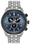Men's Stainless Steel Citizen Watch with Blue Face + Perpetual Calendar