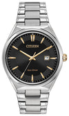 Classic Men's Stainless Steel Citizen Watch with Black Face