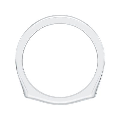 14K White Gold Euro Shank Plain Wedding Band