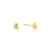Gold Pebble Sparkle Stud Earrings