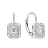 14KT Diamond Baguette Earring with Halo