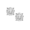 14KT White Gold Diamond Cluster Earrings