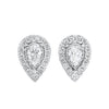 14KT Pear Diamond Earrings with Halo