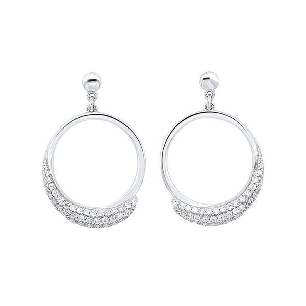 SILVER CUBIC ZIRCONIA EARRING