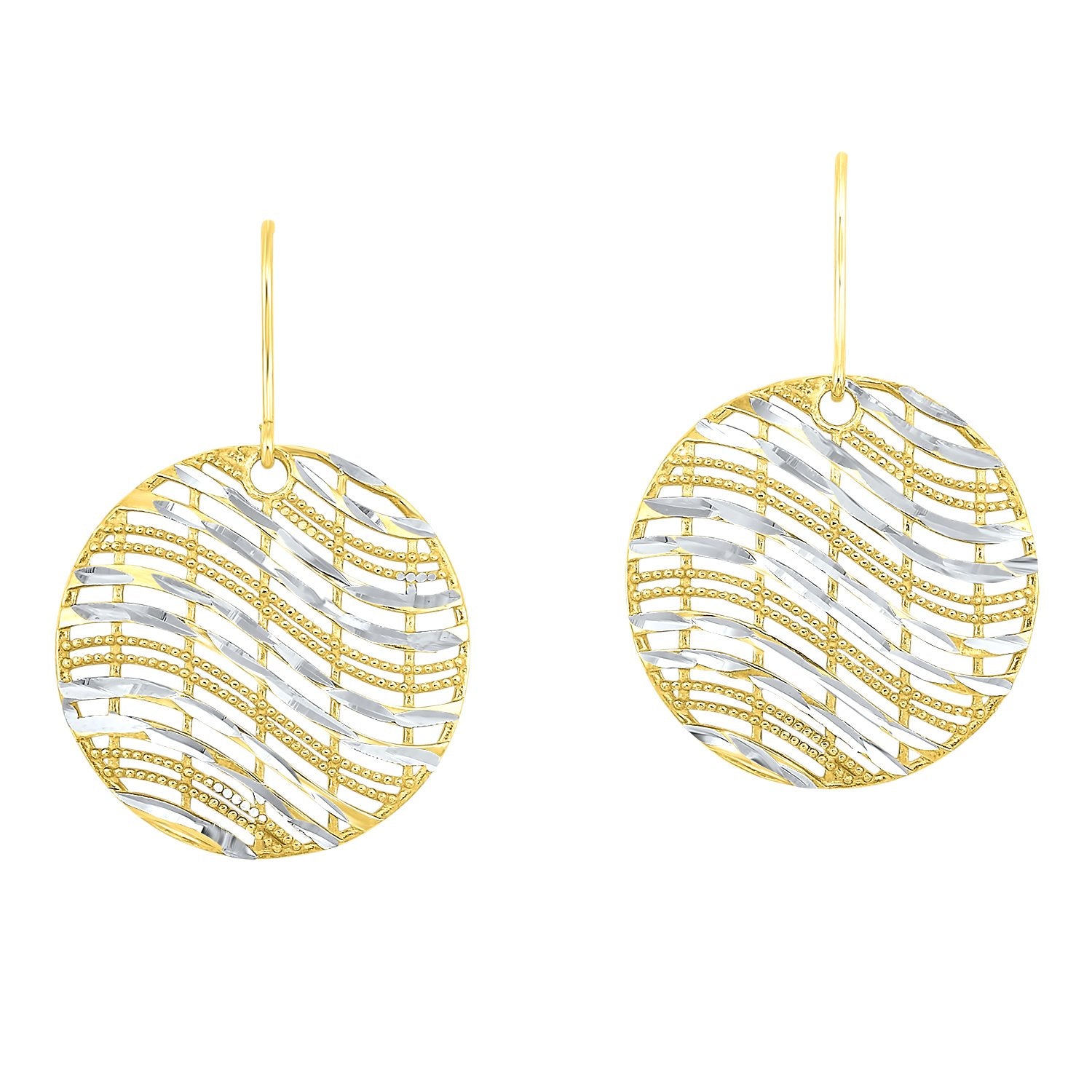 Sterling Silver Earrings w/ 24K Gold Overlay
