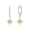 Starburst Diamond Drop Earrings in Two-Tone 14K Gold (1/4 ct. tw.)
