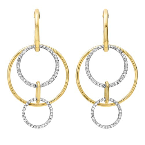 Cutout Circle Diamond Earrings In 14K Yellow Gold (1/2 Ct. Tw.)