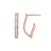 Diamond V-Shaped Oblong J-Hoop Earrings in 14k Gold (½ ctw)