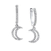 Crescent Diamond Drop Earrings in 14K White Gold (1/4 ct. tw.)
