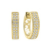 Diamond Double Row Hoop Earrings In 14k Yellow Gold (1/4ctw)