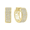Diamond Chunky Filigree Hoop Earrings in 14k Yellow Gold (1/2ctw)