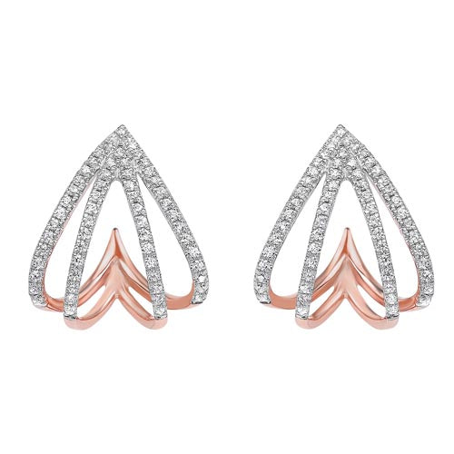 Diamond Spade Earrings In 10K Rose Gold (1/4 Ct. Tw.)