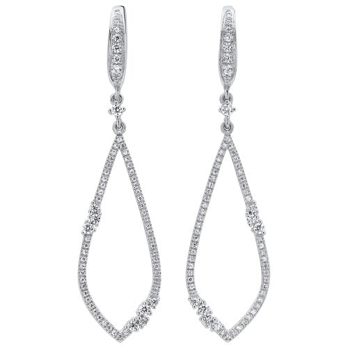 Open Teardrop Diamond Earrings in 14K White Gold (1/2 ct. tw.)