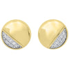 Diamond Button Asymmetrical Stud Earrings in 14k Yellow Gold (1/6ctw)