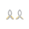 Diamond Ribbon Earrings In 14K Yellow Gold (1/6 Ct. Tw.)