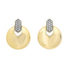 Diamond Button Dangle Earrings in Yellow Gold (1/10ctw)
