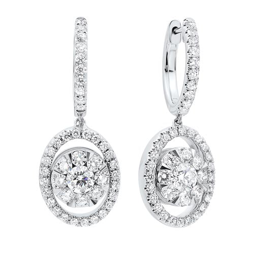 Diamond Drop Round Earrings In 14K White Gold (1/2 Ct. Tw.)