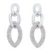Triple Chain Dangle CZ Earrings In Sterling SIlver