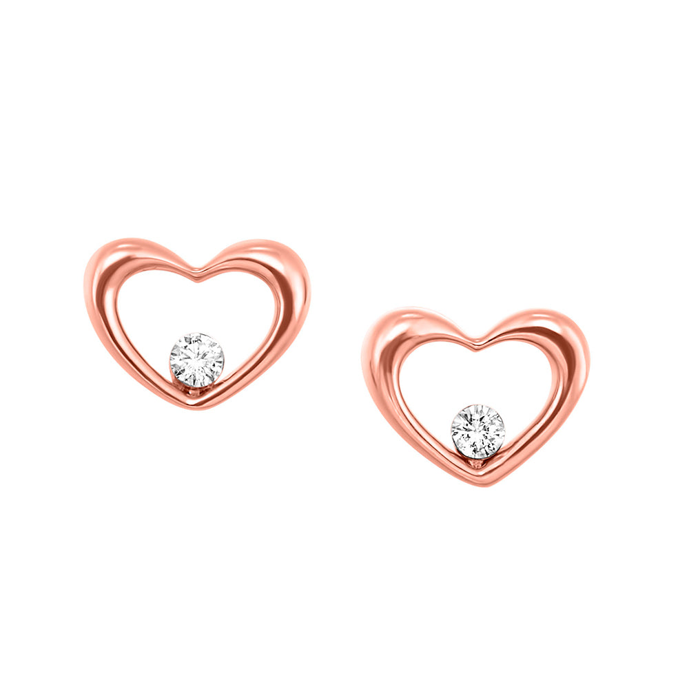 10KT ROSE GOLD DIAMOND (1/20 CTW) EARRING