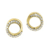 Diamond Double Eternity Circle Stud Earrings In 14k Yellow Gold (1/6 Ctw)