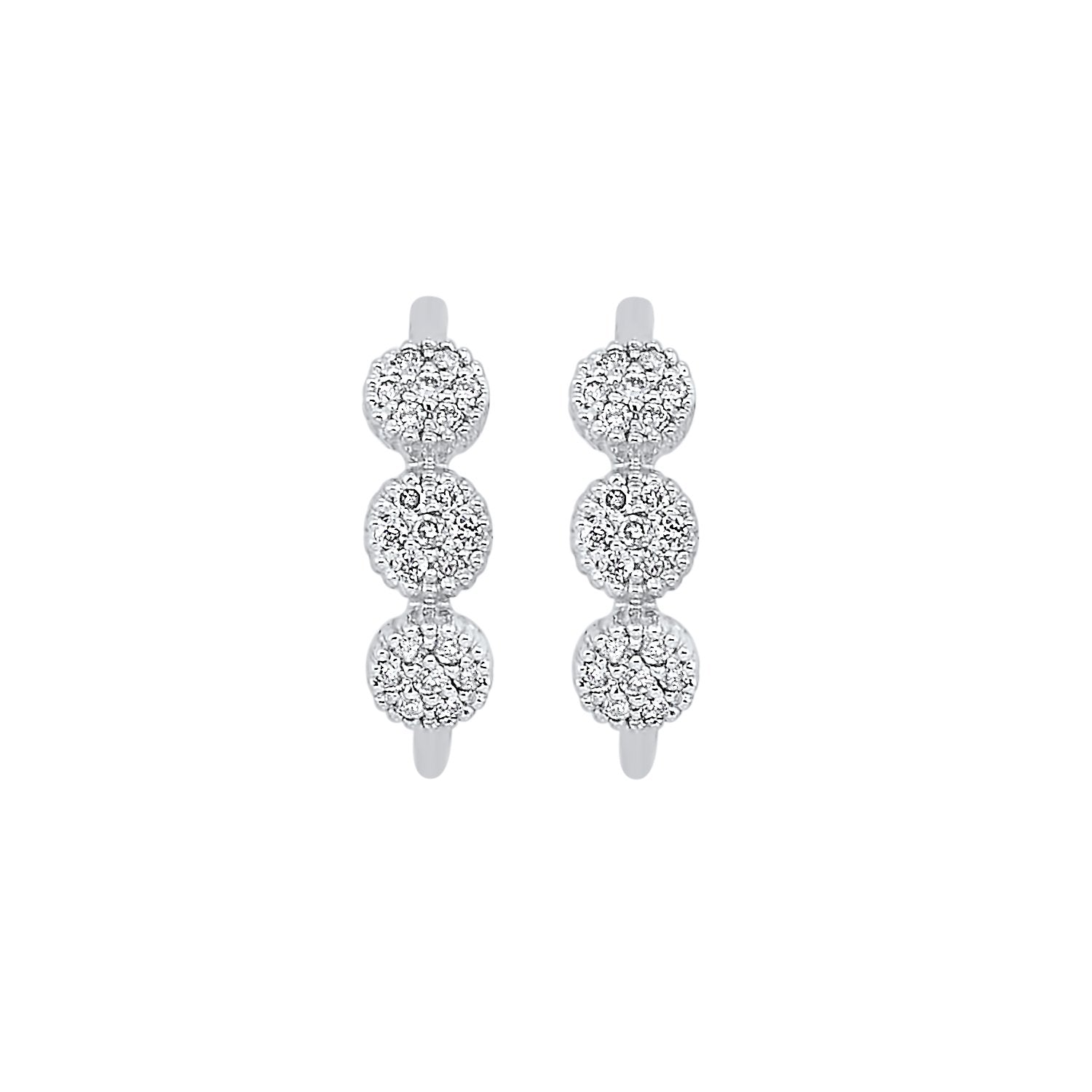 10KT Circle Bar Earrings -- 1/8 CTW