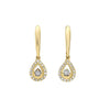 Diamond Teardrop Halo Dangle Earrings in 14k Yellow Gold (1/10ctw)