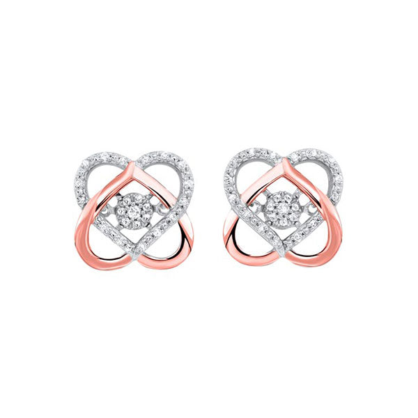 10KT WHITE ROSE GOLD DIAMOND (1/10 CTW) EARRING