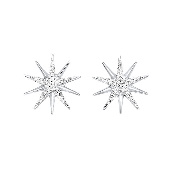 Silver Diamond (1/10 Ctw) Earring