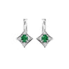 14KT WHITE GOLD DIAMOND (1/12CTW) & EMERALD (1/4 CTW) EARRING