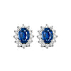 14KT WHITE GOLD DIAMOND (3/8CTW) & SAPPHIRE (1 1/8 CTW) EARRING