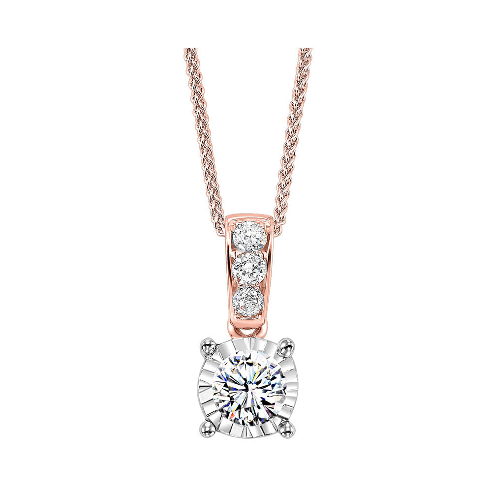 14KT ROSE GOLD DIAMOND (1/10 CTW) PENDANT