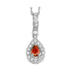 14KT WHITE GOLD DIAMOND (1/10CTW) & RUBY (1/6 CTW) PENDANT