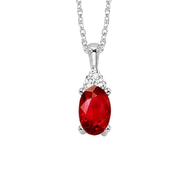 10KT White Gold Birthstone Pendant