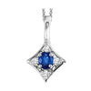 14KT WHITE GOLD DIAMOND (1/20CTW) & SAPPHIRE (1/6 CTW) PENDANT
