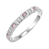 14KT WHITE GOLD DIAMOND (1/12CTW) & PINK TOURMALINE (1/8 CTW) RING