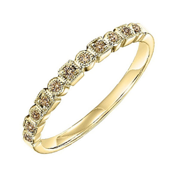 10KT Round Yellow Diamond (1/8CTW) Band- Available in Rose, Yellow and White Gold
