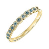 10KT Blue Round Diamond (1/10CTW) Ring- Available in Rose, Yellow and White Gold