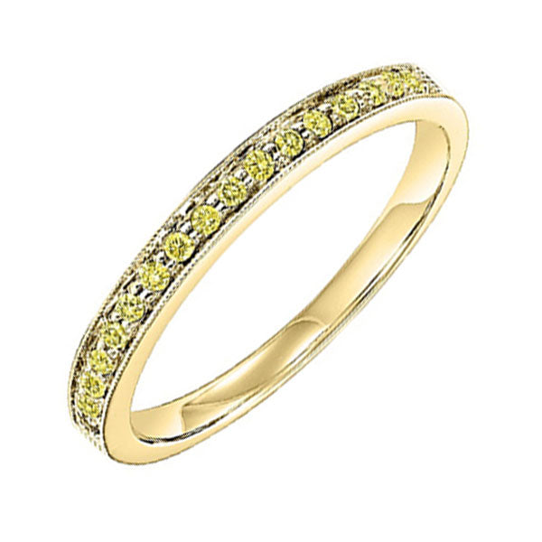 10KT Round Yellow Diamond (1/8CTW) Ring- Available in Rose, Yellow and White Gold