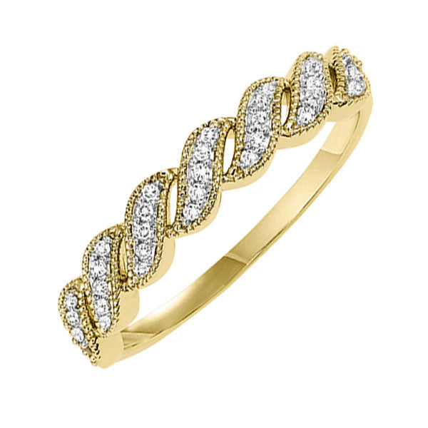 10KT Diamond (1/10 CTW) Band- Available in Rose, Yellow and White Gold