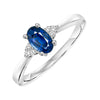 10KT WHITE GOLD DIAMOND (1/20CTW) & SAPPHIRE (1/2 CTW) RING