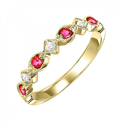 Gemstone and Diamond Stackable Ring