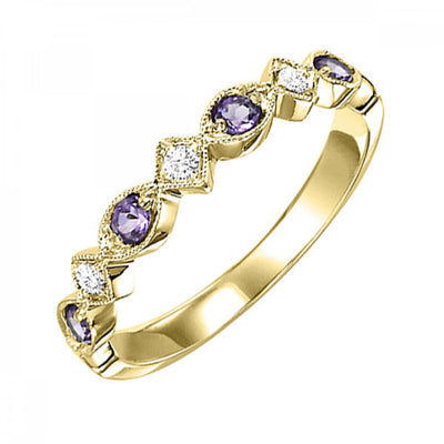 Gemstone and Diamond Stackable Ring