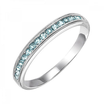10KT Round Gemstone Stackable Ring