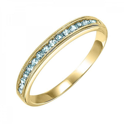 10KT Round Gemstone Stackable Ring