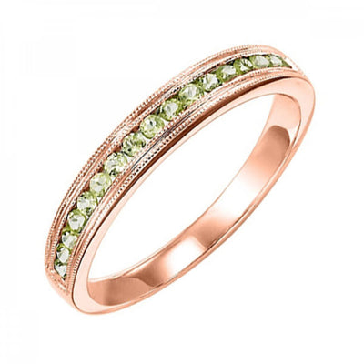 10KT Round Gemstone Stackable Ring