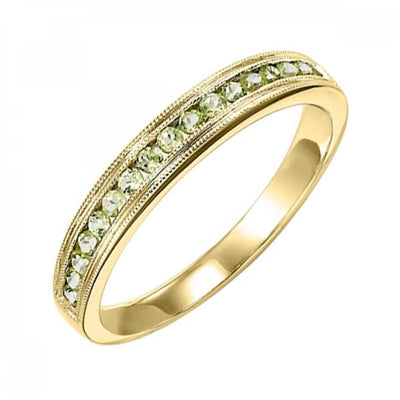 10KT Round Gemstone Stackable Ring