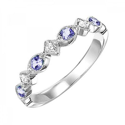 Gemstone and Diamond Stackable Ring